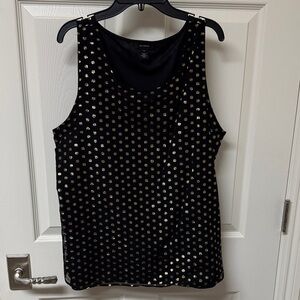 Halogen Black Tank Top with Gold Dots